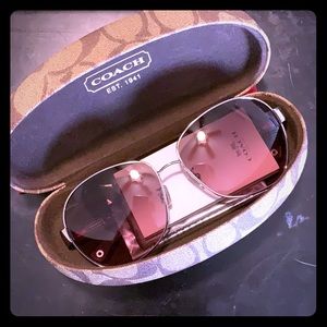 Coach sunglasses with case and wipe